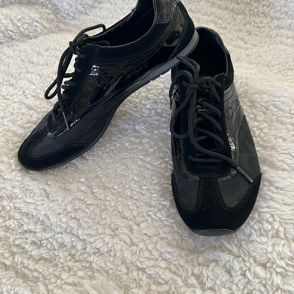 Coach Black Patent Leather Sneakers